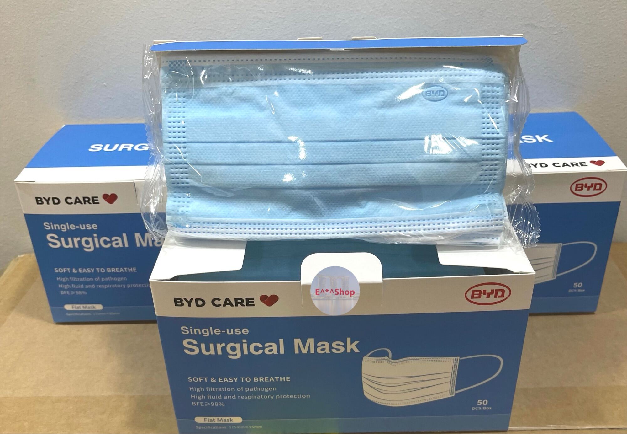 Bundle of 3 x BYD Care Single use Blue Mask - 50 Pcs (Expiry: May 2024)