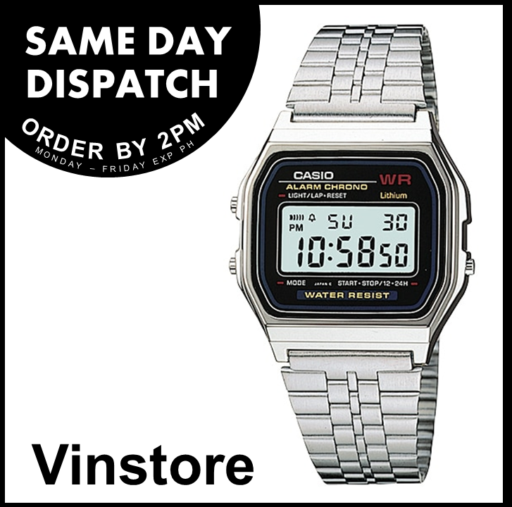 [Vinstore] Casio A159 Stainless Steel Strap Digital Men Women Watch A159W-N1DF A159W-N1 A159W-1
